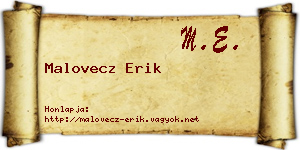 Malovecz Erik névjegykártya