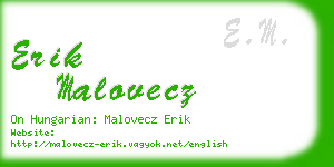 erik malovecz business card